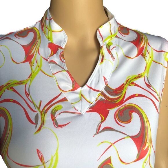 Golf America Polo Activewear Abstract Print Sleeveless Shirt Top Sz LP - Picture 2 of 6